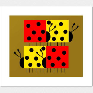 Square Ladybugs Posters and Art